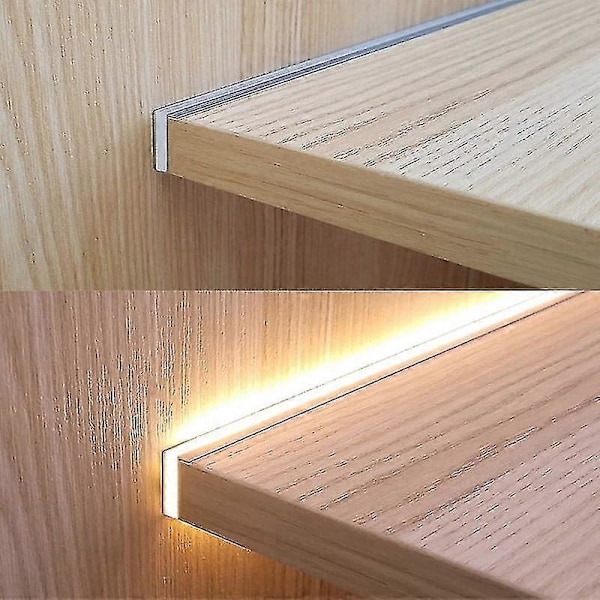 Sisäänrakennettu LED-nauha kaapin hylly 18 mm paneelin reuna valaisin 12 V näkymätön ylös alas valokeila hehkuva kaappi kirjahylly taustavalo LGL Cold white(6000K) 80cm