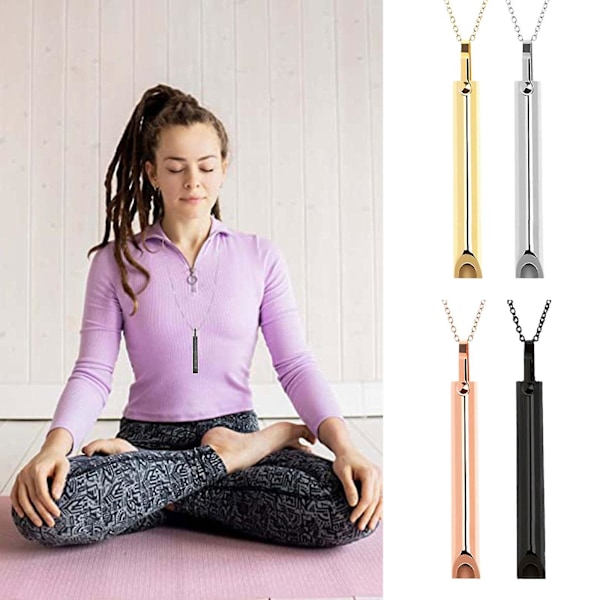 Stress Mindful Andningshalsband För Naturlig Ångestlindring - Andningstränare LGL Gold-color