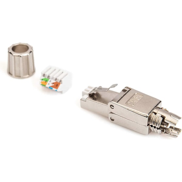 360 Skjermet Cat6a Feltkontakt - Verktøyfri RJ45-kontakt - 10GBase-T 500 MHz - AWG 26/7 til 22/1 (LGL)