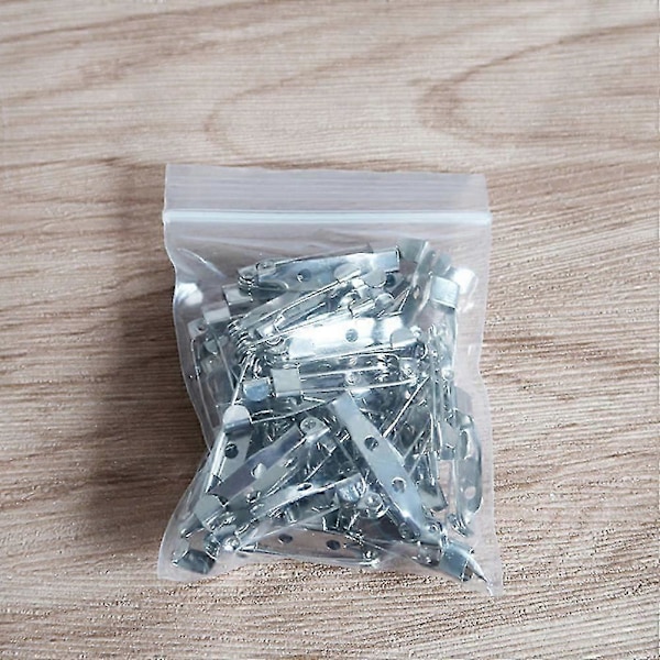50 stk. 2 cm Sølv Brosjenål Baklås Brosjebar Sikkerhet for Håndverk Smykker DIY Laging (LGL)