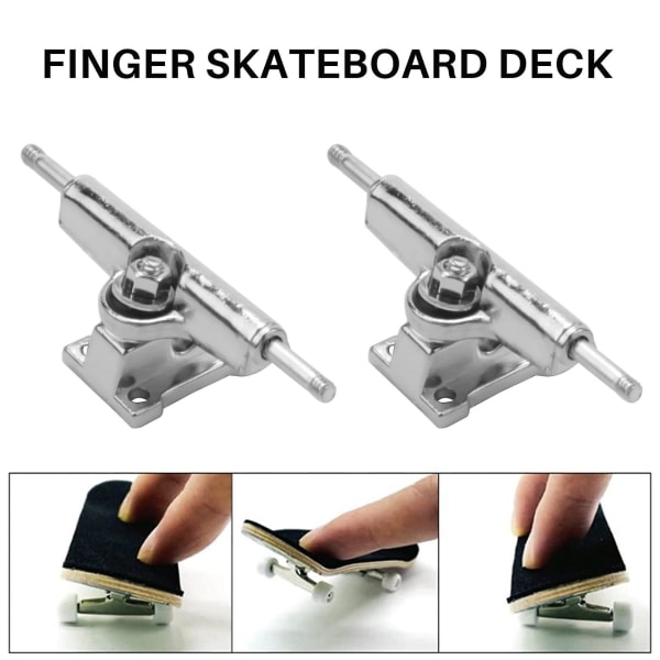 10 stk. 29 mm Fingerboard Trucks Finger Skateboard Deck med møtrikker med skruetrækker til Finger Skateboards[GL] Silver