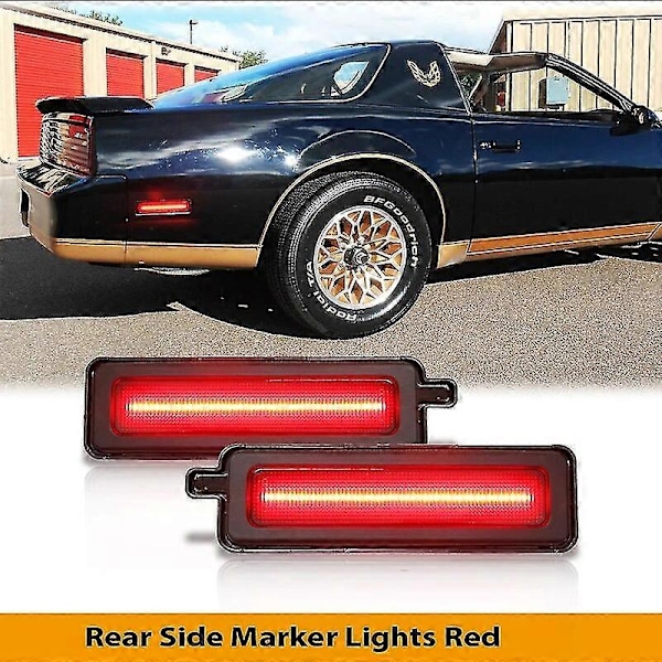 2 stk. For 1982-1992 Pontiac Firebird Full LED Sidemarkeringslys Foran Bak Amber Rød Auto Blinklys Parkeringslys 12V T10 LGL 2pcs Front white CHINA