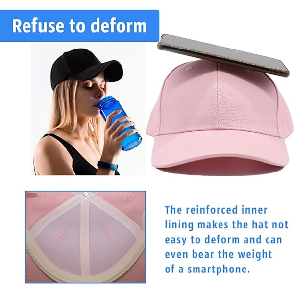 Baseballcaps for menn og kvinner - 100% bomull, rosa (LGL)