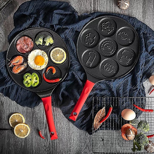 Pannkakspannor med djurmotiv 7 Unika Söta Djurformar Non-Stick Bakformar (Blå) (santanxing) LGL black