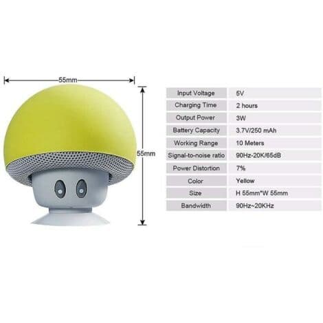 Bærbar sopphode Bluetooth-høyttaler (gul), Sunny (LGL)