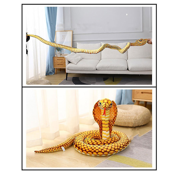 2,4 m Cobra Plys Legetøj Slange Cobra Slange Plys Legetøj Stor Konge Cobra Plys Legetøj Slange Rose red