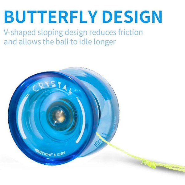 Yoyo - Magic Toy Yoyo K2, Transparent, Farverig, Til Drenge, Klassisk, Barndom, Bold, Til Begyndere LGL K2 Blue