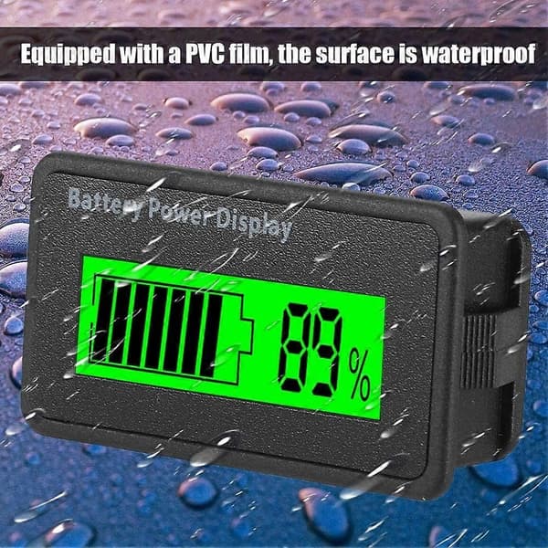 12-48V Universal Batterikapacitetsindikator Batteristrøm Display Tester Voltmeter (Grøn) (LGL)
