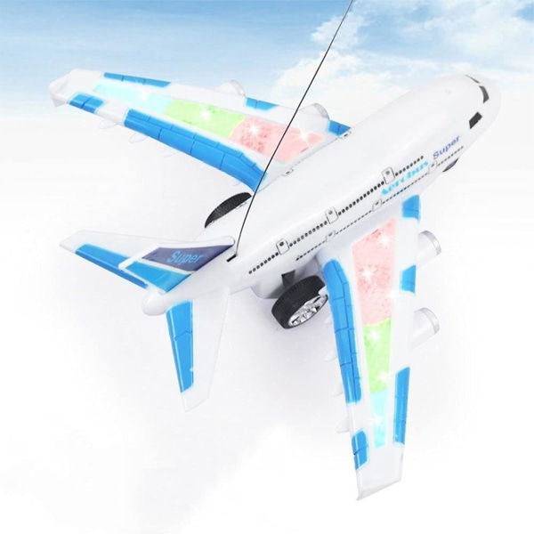 Flyleker for barn - Airbus-fjernkontroll Flyleketøy, med blinkende lys og realistisk jetmotorlyd, egnet for barn i alderen 3–12[GL]