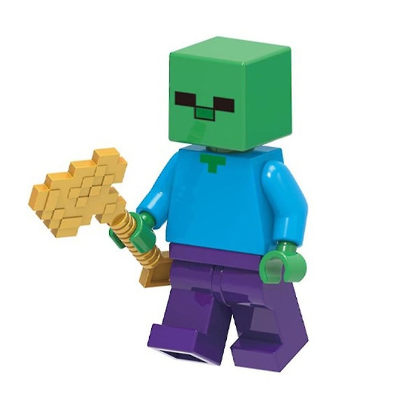 8 stk/sett Minecraft Minifigur Samlet Mini Byggeklosser Actionfigurer Leke Barn Gave