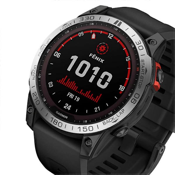 Sopii Garmin Fenix 7X -kellolle, Ruostumattomasta Teräksestä Valmistettu Ranteen Kehys, Kellon Kehyksen Suoja, Anti-Naarmu Ranteen Kehys Garmin 7x/7/7s:lle (LGL) Black white For fenix7