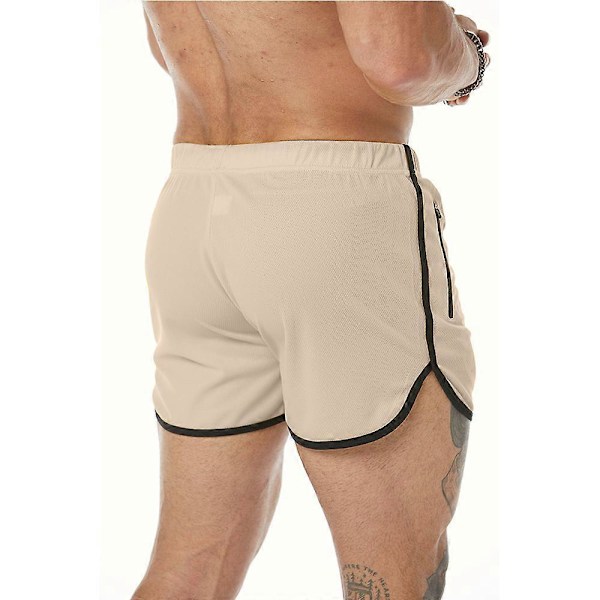 Urheilushortsit Juoksuun Hengittävät treenishortsit Kuntosalishortsit taskuilla miehille - LGL Khaki M