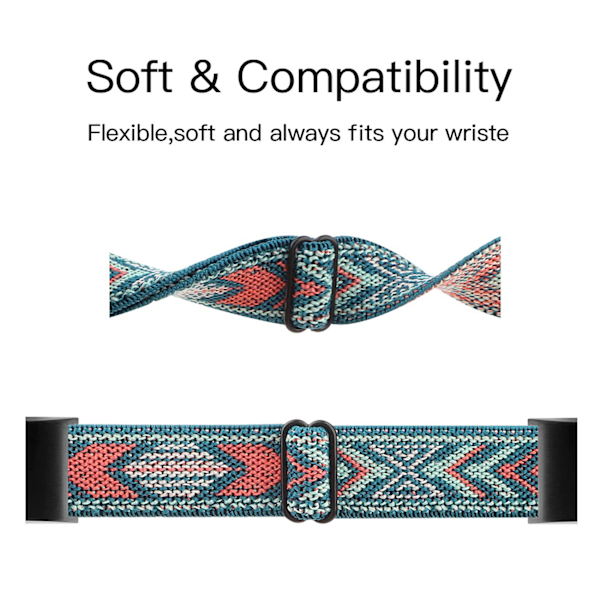 Fitbit Charge 5 -ranneke punotulla kuviolla Sininen/Oranssi (LGL)