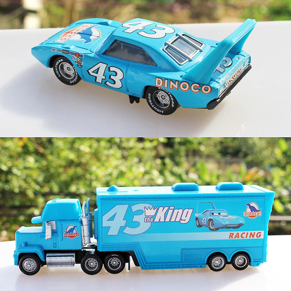 Biler Film Mcqueen & The King & Chick Hicks & Mack Truck Onkel Diecast Kjøretøy Leker Sett L