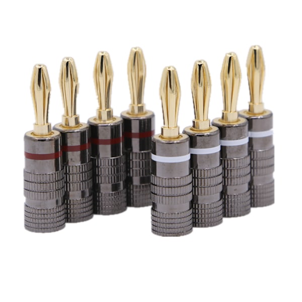 INF Bananplugg gullbelagt 4 mm 8-pakning (LGL)