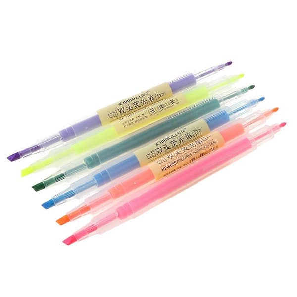 6 stk. vandfarve gelpen sød highlighter solid accent blæk maker glat skrift (LGL)