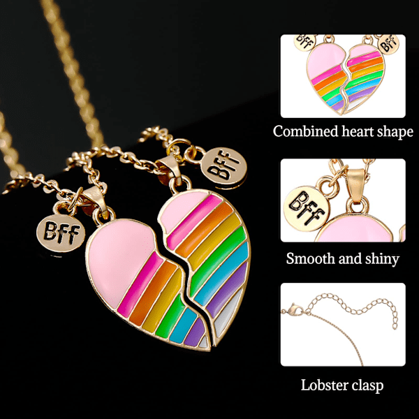 Sydänpalapeli Kaulakoru Ystävyyskaulakoru 2 kpl (LGL) Flerfärgad MultiColor