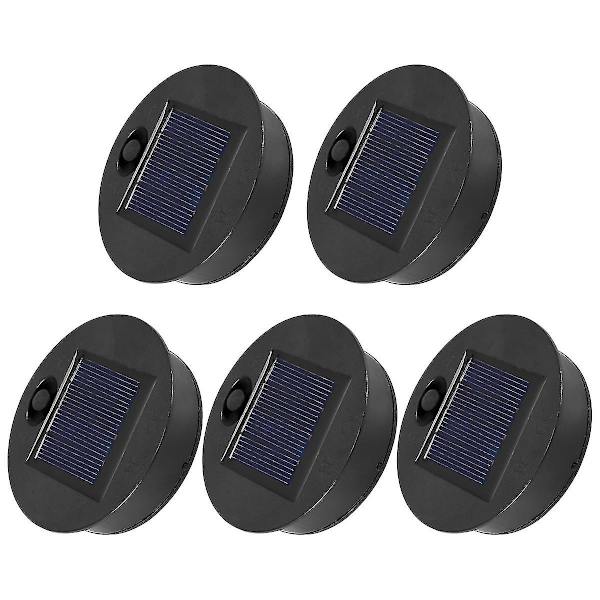 5-pack reservdelar för solcellslampor (övre storlek 7 cm, nedre storlek 6 cm), 7 varmvita LED-lampor, vattentäta [LGL] As Shown