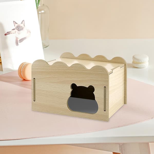 Hamstergjemmested, Hamsterhus i tre, Gerbilhus med vindu, Dverg Hamsterhus og Gjemmested, Avtakbart (LGL)
