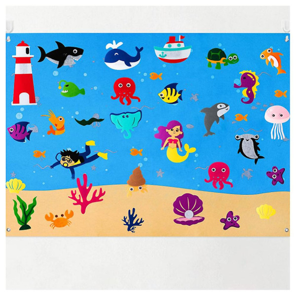 Flannel filt-storyboard-sæt til småbørn Stort vægophængning aktivitet Storyboard Baby tidligt indlæringslegetøj