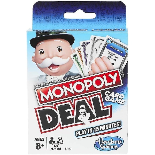 Monopoly Deal Hurtigt kortspil til familier, børn fra 8 år og 2-5 spillere