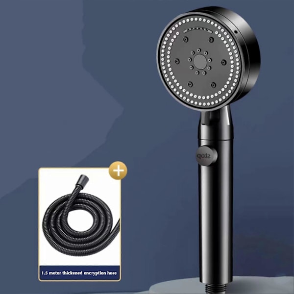 Handhållet Duschmunstycke Högt Tryck 8 Spraylägen Duschhuvuden med PÅ/AV-knapp och Slang för Husbilsbadrum Duschspruta LGL with 1.5M Hose and Base