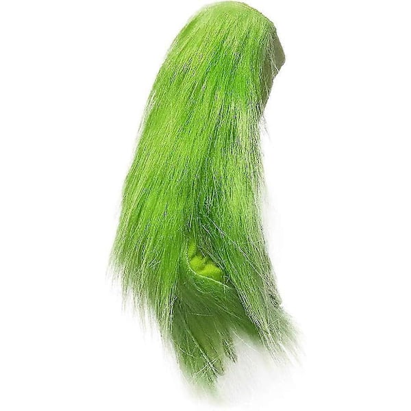 Julegrønne hansker i plysj, Grinch-hansker, julekostymetilbehør, karneval, julefest, gave (LGL)