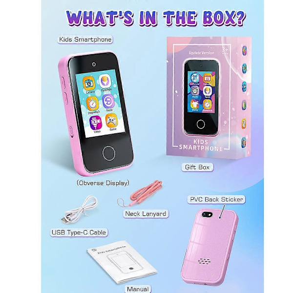 Smarttelefonleksaker för barn, presenter till flickor och pojkar 3-8 år, Lärleksak för småbarn jy LGL B-Pink Castle Unicorn