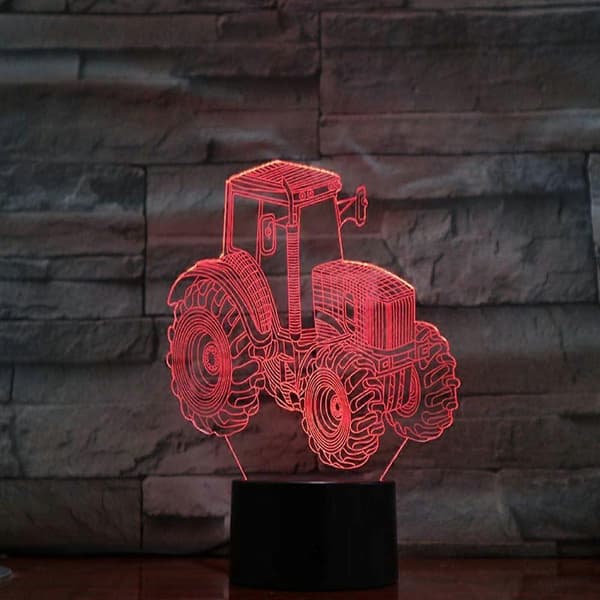Traktor 3D Nattlys, TINYOUTH Illusjon Bord Nattbordslamper med Smart Touch (LGL)