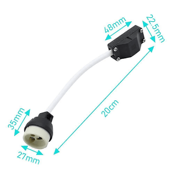 GU10 Lamphållare 2A 250V GU10 Keramisk Lamphållarkontakt med Kabeldragning 8-Pack (LGL)