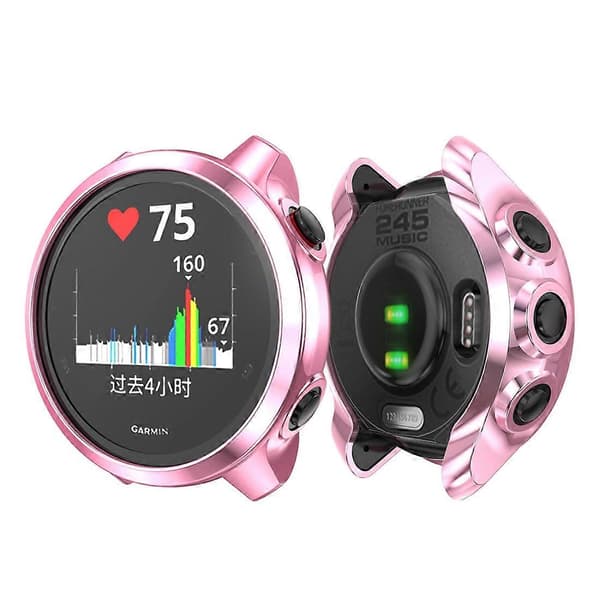 För Garmin Forerunner 245 TPU Elektropläterat Klockfodral (Rosa) (LGL)