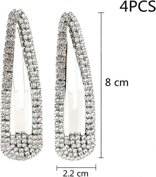 4 stk. Rhinestone Snap Clips Store (LGL)
