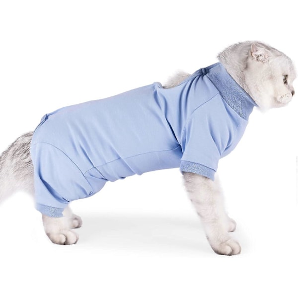 (L) Postoperativ Kattdräkt Anti-slickande Kattkrage Lång Overall Förhindra Förlust av Kläder Anti-slickande Kattväst LGL