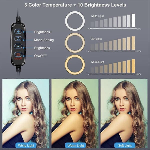 4,7 tommer Fill Light 40 LED Ring Light med monteringsklemme