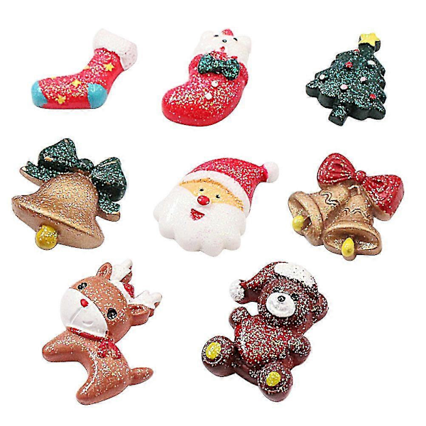 8 Pcs Magnet Fridge Christmas Fridge Magnets Santa Refrigerator Magnets Magnets Fridge Decorations Christmas Flatback Charms  (LGL)