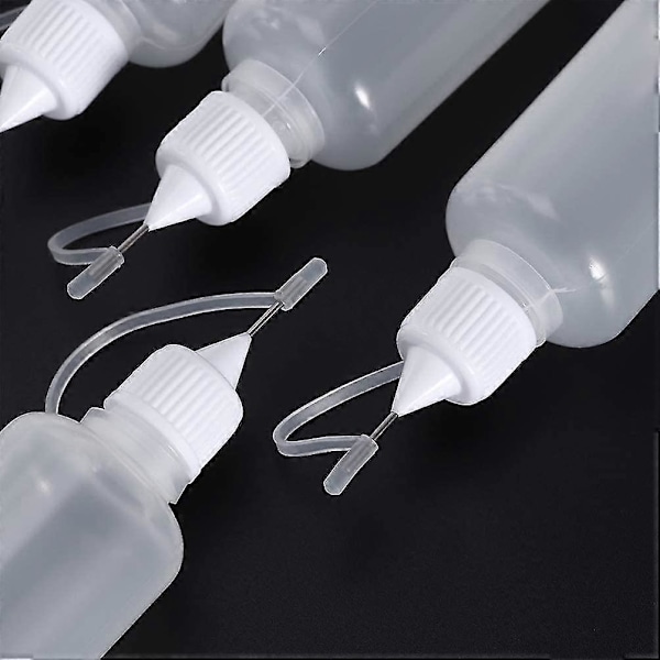 10 st Plastflaskor med Munstycken, Precisionsapplikator Klämflaskor för Lim Färg 20ml LGL