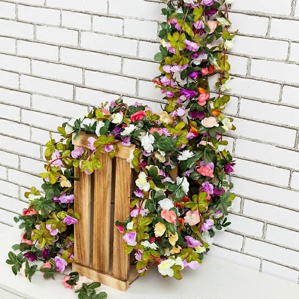 2,5 m Kunstig Pæon Blomsterguirlande 45 Blomster Blomsterranke Bryllup Hjem Loft Vægdekoration LGL Multicolor Champagne