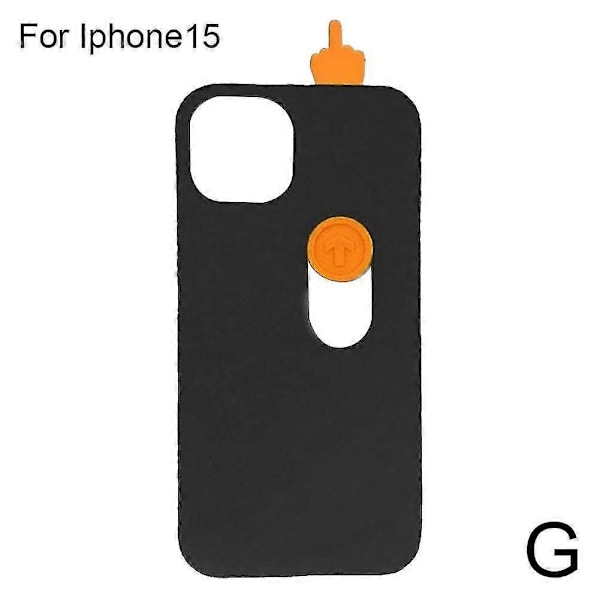 Skyvbar Finger Telefondeksel til 15 LGL Black For Iphone15