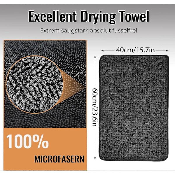 Pakke med 3 skinnende Bath XXL tørrehåndklæder, hurtigtørrende håndklæder 40x60cm, brusekabinehåndklæde til fjernelse af vand i brusebadet og badeværelset LGL