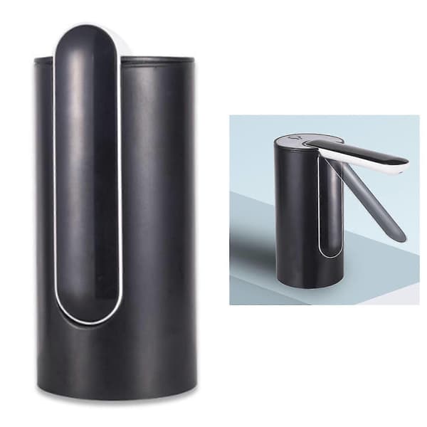 Vandflaskedispenser Sammenfoldelig USB Genopladelig Automatisk Bærbar Elektrisk Vanddispenserpumpe Sort 4W (LGL)