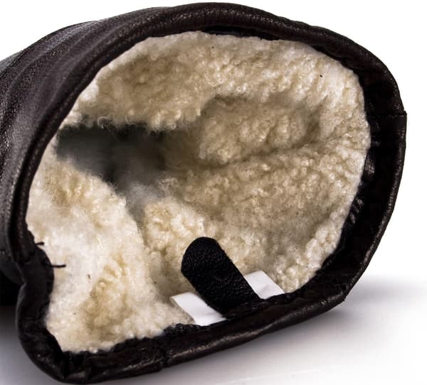 Herrhandske i äkta läder med fårskinnsfoder (LGL) Black XL - 11