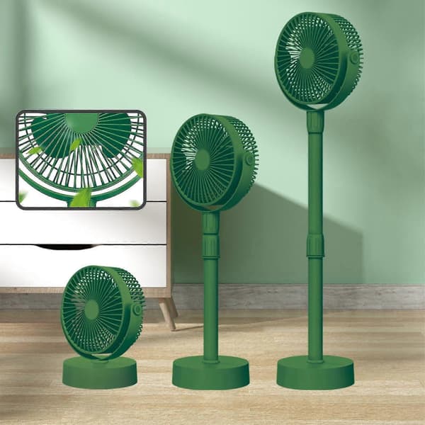 Bærbar Sokkelventilator - Sammenklappelig Stående Ventilator (LGL) Green
