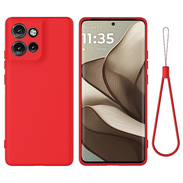Motorola Edge 50 Neo 5G -kotelo, nestemäinen silikoni, naarmuuntumaton puhelinkuori käsiremmin kanssa, LGL Multicolor Style A
