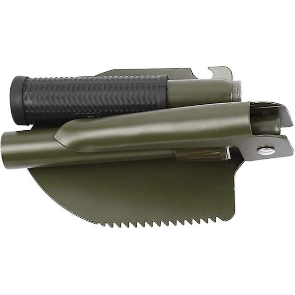 Flexibel Vikbar Multifunktionell Räddningsspade Spade Spade Hopfällbar Spade Nödspade 40cm (grönt handtag (kompassversion)) (LGL)