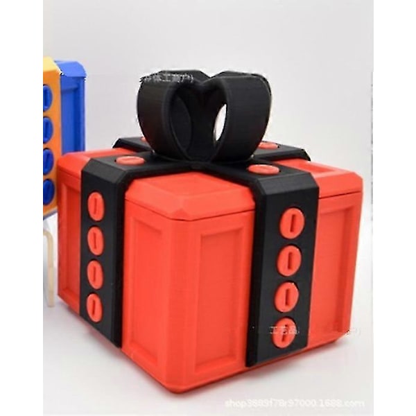 Virkelig Irriterende 3D Gaveæske Med Opbevaring Og Assorterede Farver Standard Størrelse Gaveæske Puslespil Gaveæske Nyhed Gaveidé LGL Black and Red 8cm