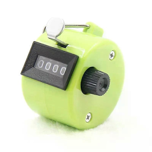 Clicker 4-cifret Nummertæller Plastikskal Hånd Finger Display Manuel Tælle Clicker Timer Fodbold Golf Tæller LGL Green