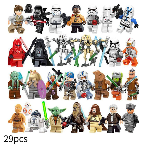 29 stk/sæt Star Wars Minifigurer Action Figurer Byggeklodser Børn Børn Legetøj