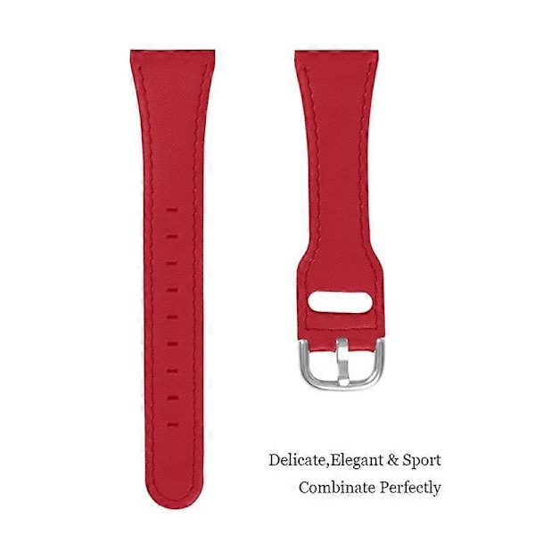 Til Garmin Vivoactive 3/Vivoactive 3 Music Kvægskind Læder Justerbar Armbåndsurrem (20mm) Red Garmin Vivoactive 3