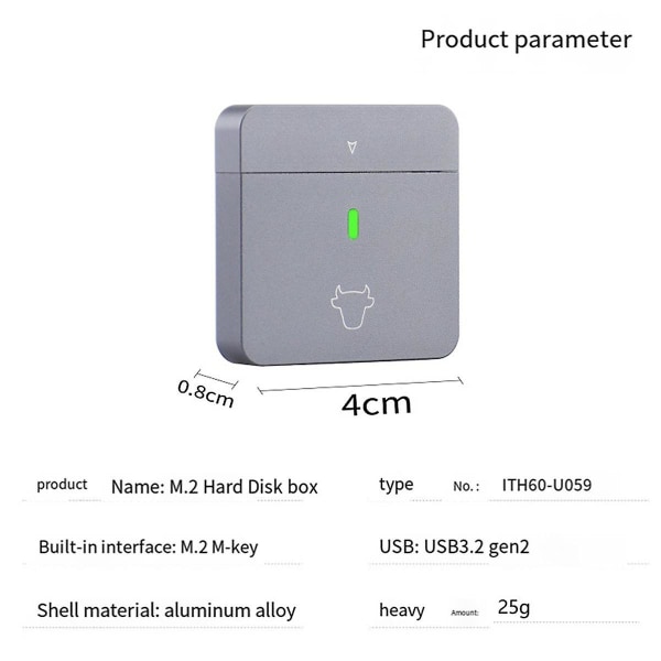 2230 Nvme Ssd Kabinett Pcie Usb3.2 10gbps Aluminium Bærbart Eksternt Ssd Kabinett Støtter Uasp Trim