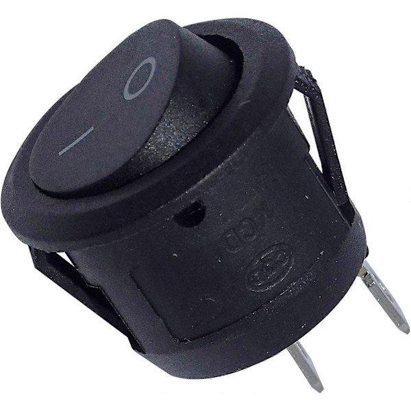 10 kpl pyöreä keinukytkin lukituskytkin SPST-painike 2-nastainen AC 6A/125V 3A/250V autoon, kuorma-autoon, veneeseen (LGL)